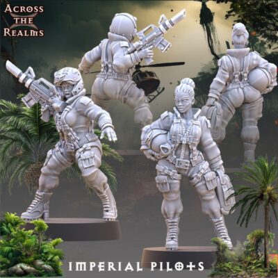 Jungle Fighter Imperial Pilots,  32mm, Across The Realms