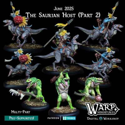 Lizardmen Raptor Riders, Saurian Host | DnD Miniatures, Warp Miniatures