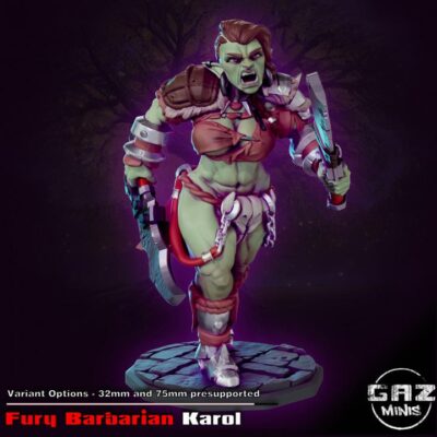 Karol, Fury Orc Barbarian - 32mm/75mm - Gaz Minis