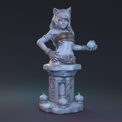 Bakaneko Tabaxi Monk Bust - Hardwitch