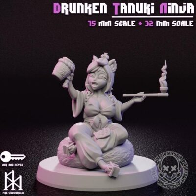Drunk Tanuki Ninja - 32mm/75mm - Jigglystix