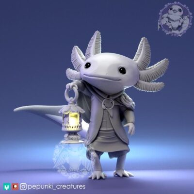 Little Axolotl with Lamp, Pepunki