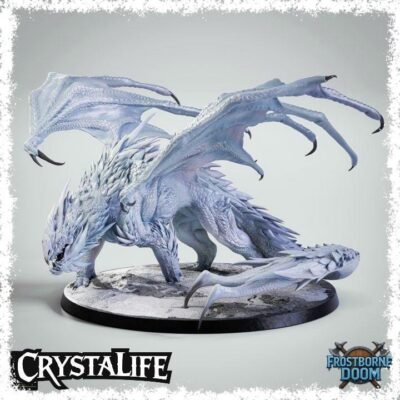 Chromatic White Dragon Statue 2024 for Tabletop Gaming, 3D Printed Dragon Miniature, Rescale, Wargaming, DnD Player Gift, RPG Minis, Monster