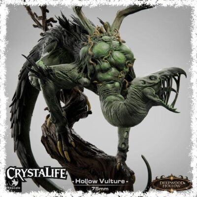 Hollow Vulture Infected Display Mini | Resin 3D Printed Miniature | Grimdark Corrupted Beast | 75mm Base Painting Piece (Rescale Miniatures)