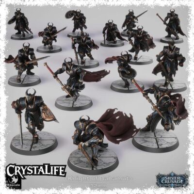 Knights of Bahamut Pack | Resin 3D Printed Paladin Knights Squad | DnD / TTRPG Miniatures | 32mm Wargaming Unit (Rescale Miniatures)