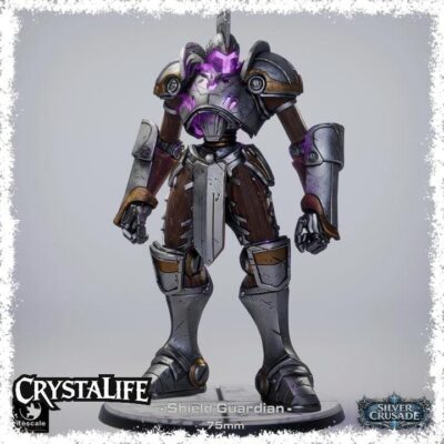 Shield Guardian Arcane Mech Knight Display Mini | Resin 3D Printed Golem Guardian | DnD / TTRPG Construct Boss | 75mm Base (Rescale)