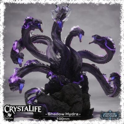 Shadow Hydra Dragon Display Mini | Resin 3D Printed Hydra Dragon | DnD / TTRPG Final Boss | 100mm Base Painting Piece (Rescale Miniatures)