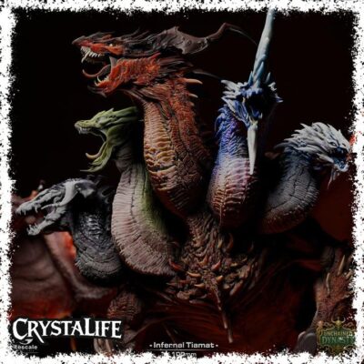 Infernal Dragon Tiamat Five Headed Display Mini | Resin 3D Printed Dragon Goddess | DnD / TTRPG Final Boss | Painting Piece (Rescale)