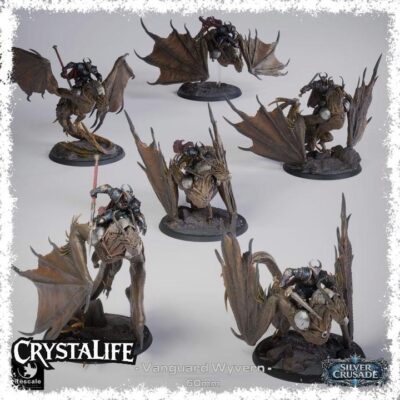Bahamut Vanguard Wyvern Riders | Resin 3D Printed Wyvern Cavalry Minis | DnD / TTRPG Dragon Knight Mounts | 60mm Base Wargaming (Rescale)